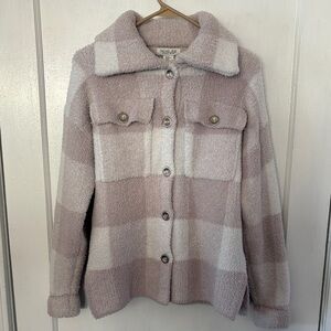 Socialite Pink and White Teddy Jacket